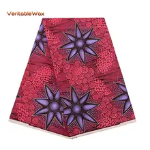 Полиэстер воск принты ткань Анкара бинта реальные воск высокое качество 6 ярдов африканская ткань для вечерние платье FP6174