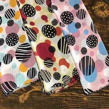 

/New Style Chiffon Cloth Benshan Linen Fine Linen WOMEN'S Dress Summer Clothing Fabric Thin Soft Circular Pattern/1 M