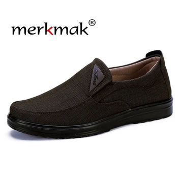 

Merkmak Men's Canvas Shoes men Single Shoes Breathable Old Beijing Cloth Shoes Men's Low To Help soft bottom Casual Shoes
