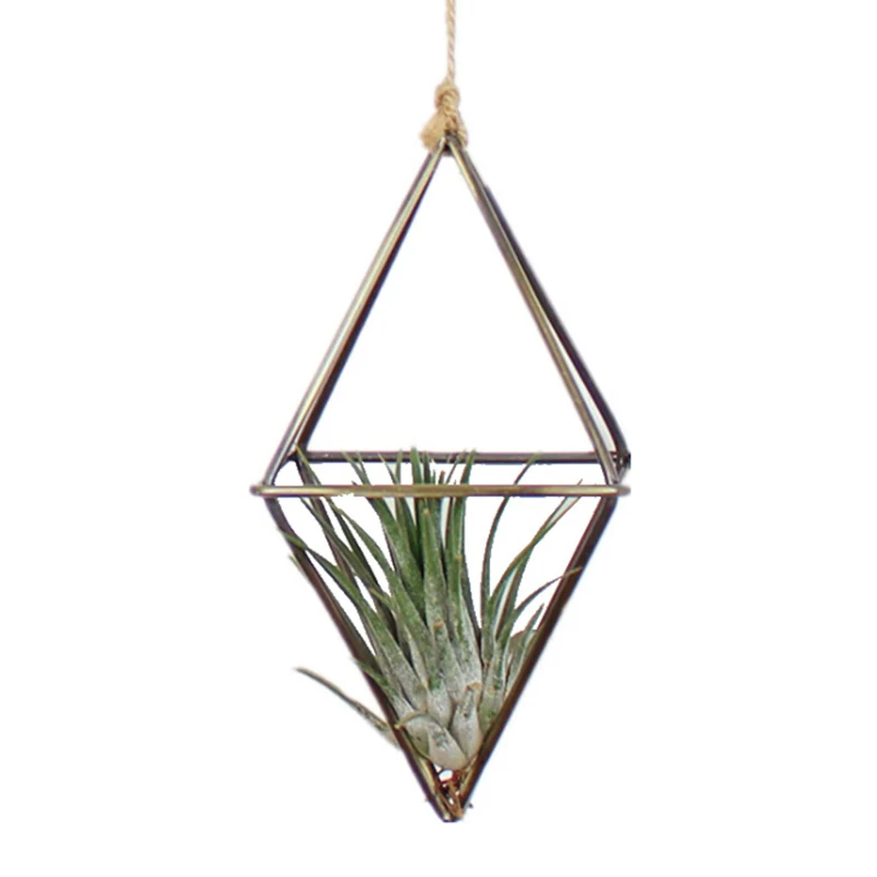 Настенный держатель геометрический Алмазный металлический цветок висячая подставка садовые украшения
