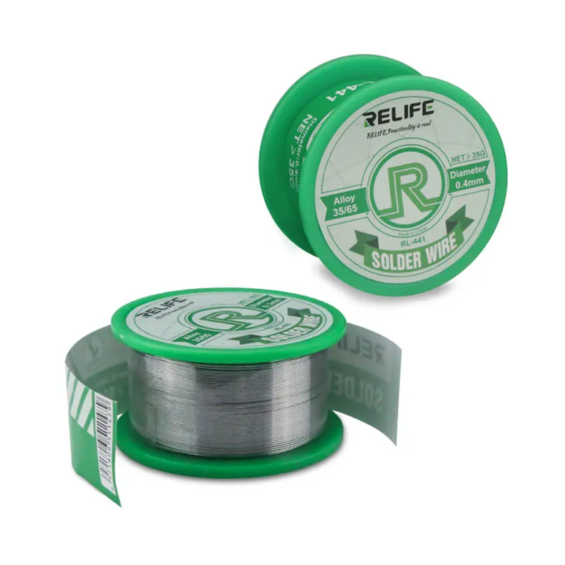 

RELIFE RL-440 High Purity 0.3/0.4/0.5/0.6 Sn20/Pn80 Medium Temperature Active Tin Wire Rosin Solder Soldering Wire Roll No-clean