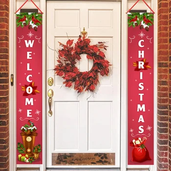 

Christmas Porch Sign Merry Christmas Hanging Banners For Holiday Home Indoor Outdoor Door Porch Wall Decorations 20Types