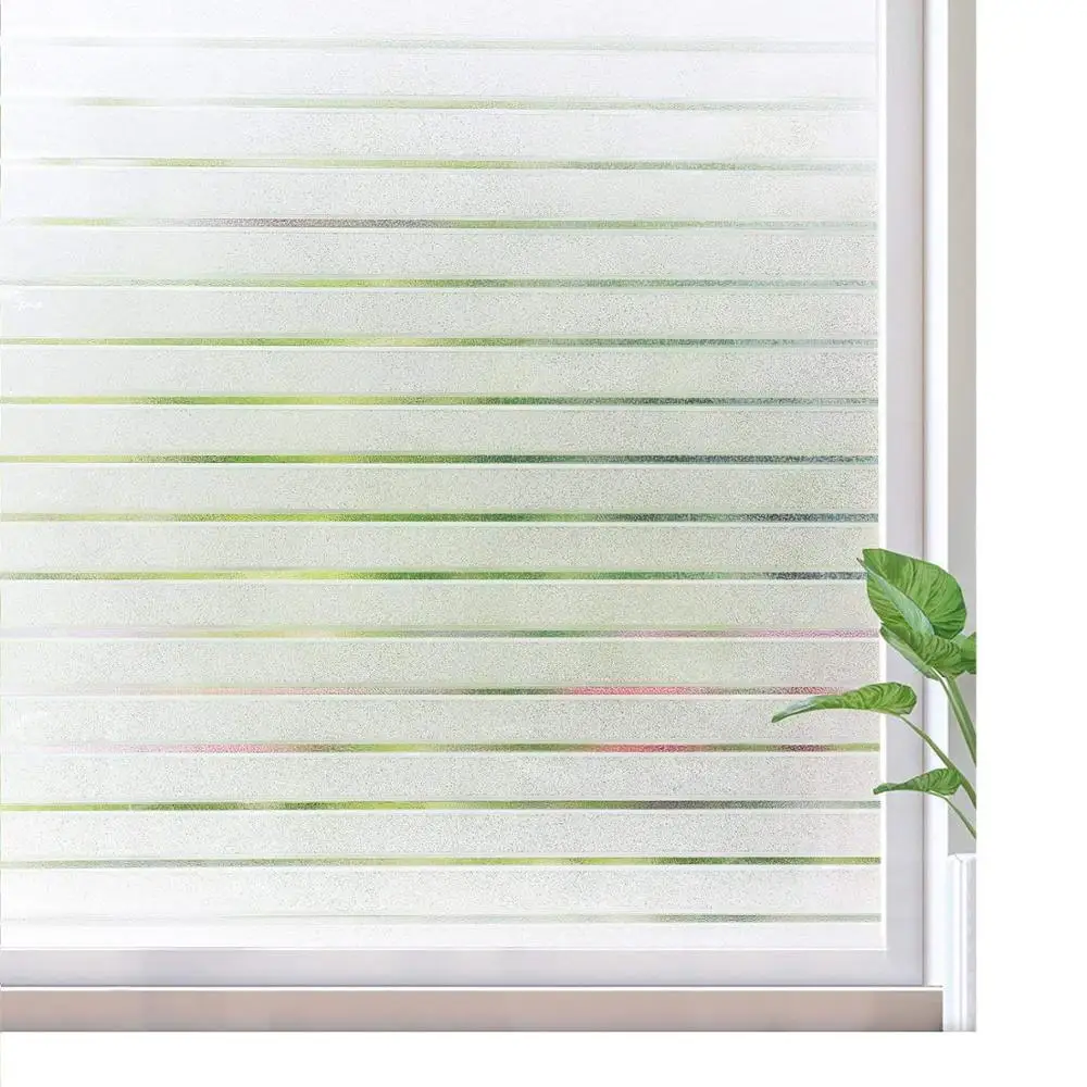Stripe Design Semitransluce Glass Sticker Static Cling Multiple Size Privacy Protection Hot-Sale PVC Reusable Removable Film