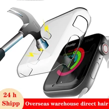 Screen protector case for Apple watch band 44mm 40mm correa band 42mm 38mm waterproof