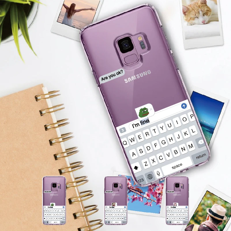 Забавный чехол с надписью Are You Ok I Am Fine для Samsung Galaxy Note 8 9 10 A7 A8 S8 S9 S10 S20 Plus мягкий
