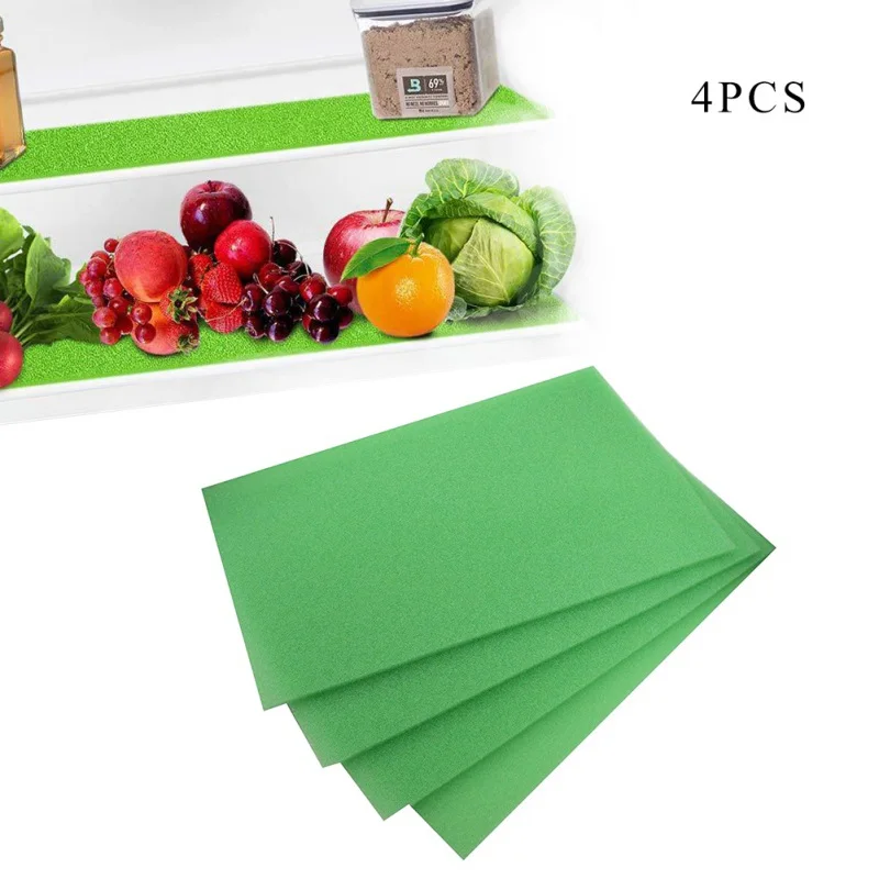 

4pcs/set Refrigerator Pad Antibacterial Antifouling Mildew Moisture Pad Fridge Mats Waterproof Drawer Shelf Liners Filter Sponge