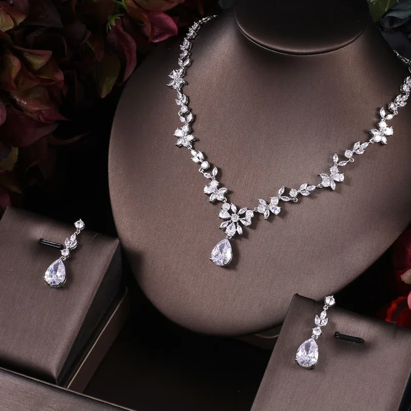 Bridal Jewelry Sets Wedding Necklace Earrings Accessories Cubic