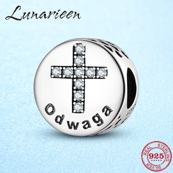 

2019 Cross Courage Seven Virtues Bible faith 925 Sterling Silver Round Beads Zircon Charm Fit Original Pandora Bracelet Jewelry