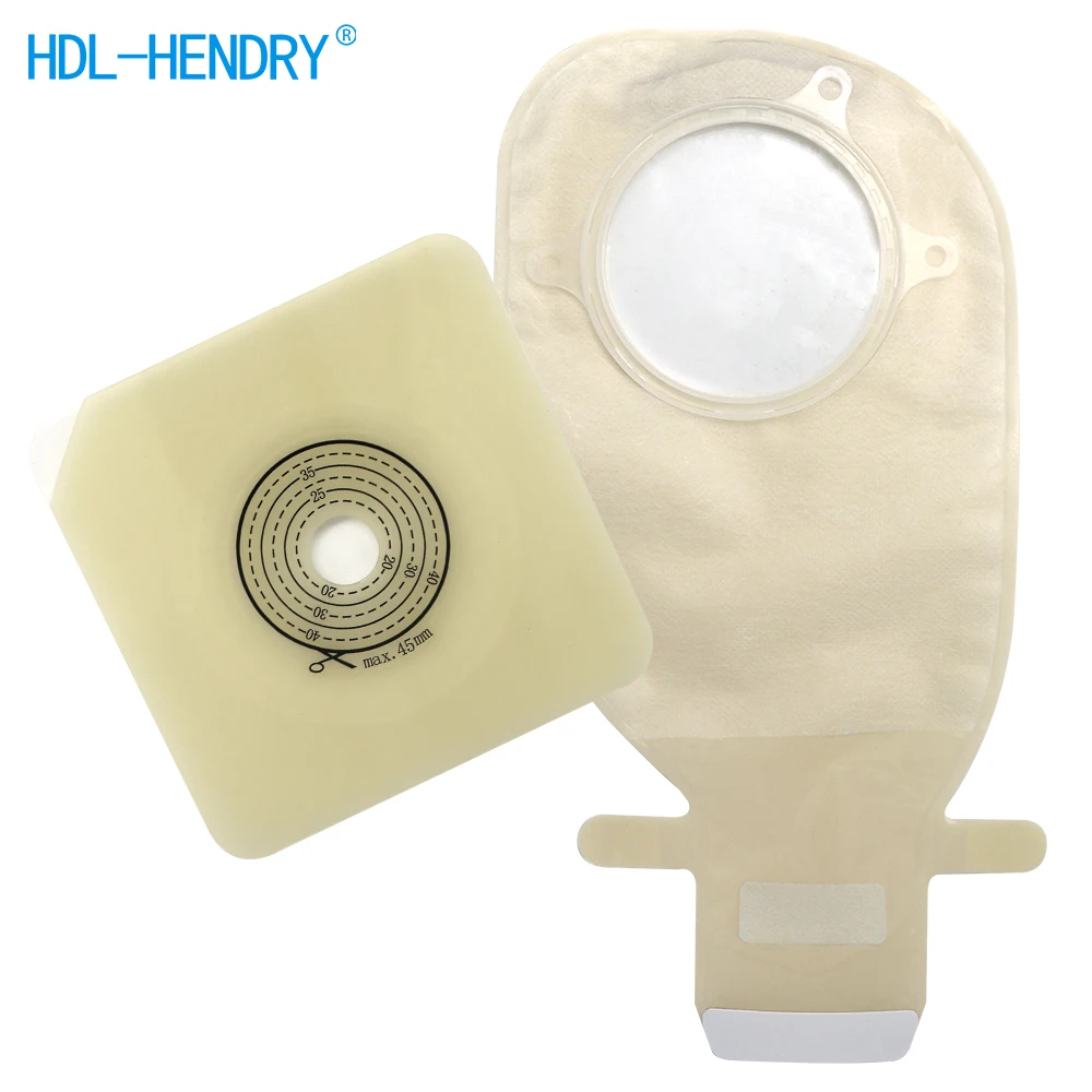 

5 Plates+10 Pouches Colostomy Bag Max Cut 57mm Hydrocolloids Ostomy Bag Two Piece System Colostomy Bags with Carbon Filter
