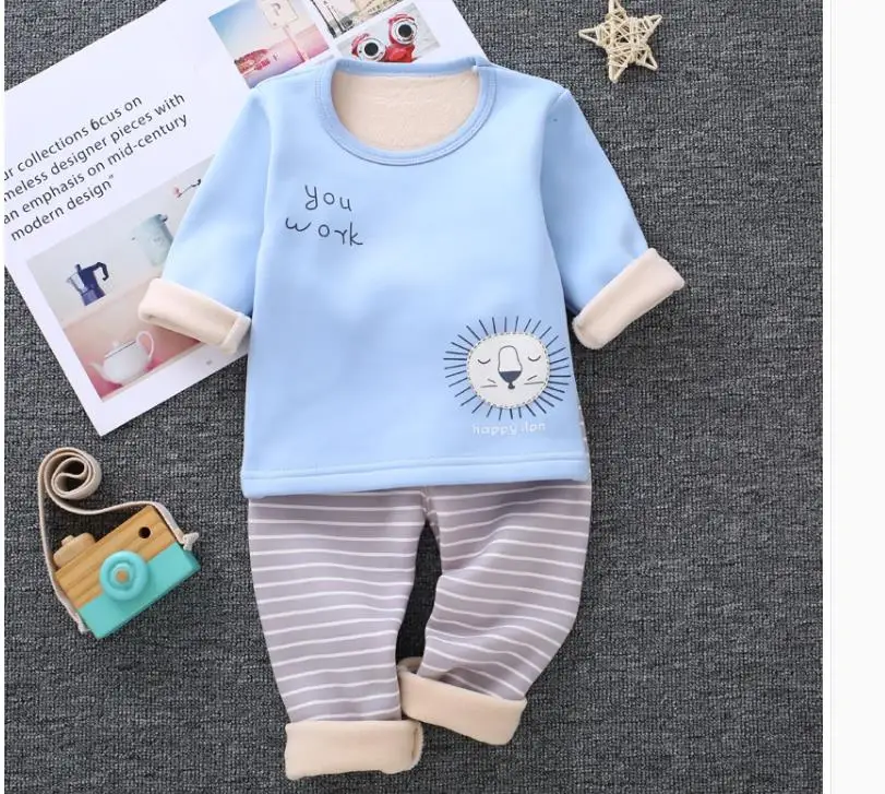 Синий Baby thermal underwear set 3 - Цвет: Синий