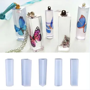 

DIY Clay Epoxy Resin Mold Pendant Molds Set Silicone Rectangle Stone Cabochon Mould Jewelry Making Craft N58F