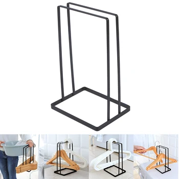

17x13x27cm Drying Rack Storage Holder Black Iron Storage Hanger Holder Stacker Rack Laundry Clothes Coat Stand