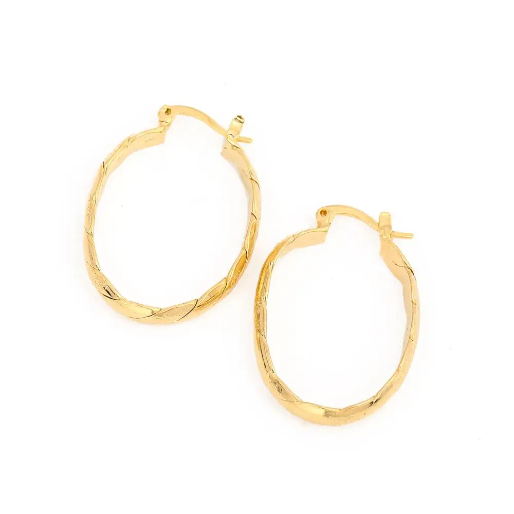 

Trendy 24k Gold Color Geometry Twist Hoop Earring Women Simple Earrings Jewelry