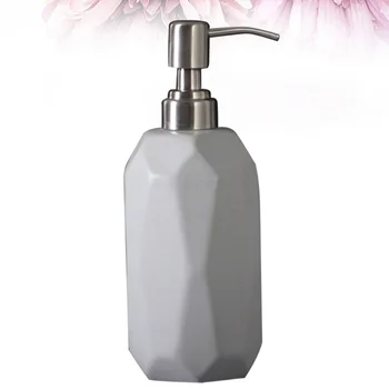 

Simple Shower Gel Bottles Cosmetic Lotion Bottles Press Storage Bottle Ceramics Empty Bottle for Bathroom (Light Grey)