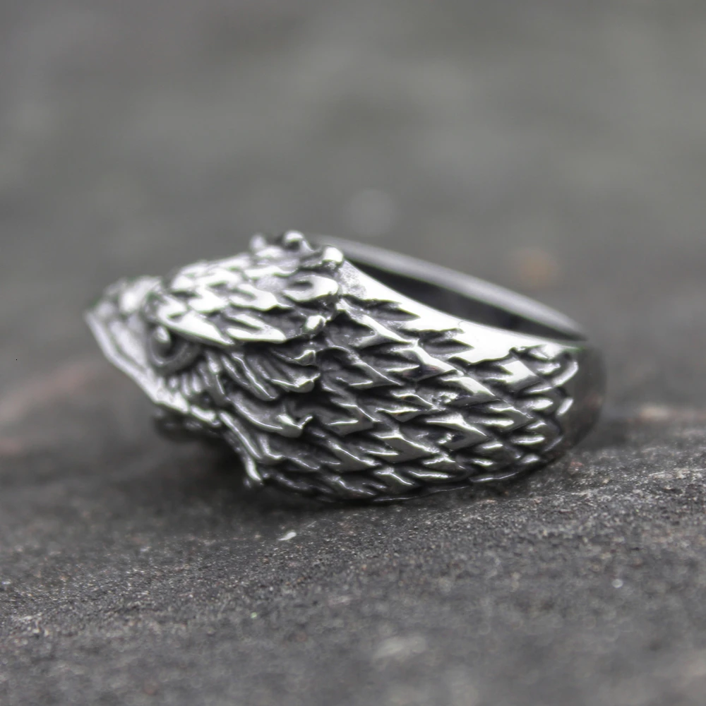 Viking мужские серебряные кольца из нержавеющей стали, кольца с воронами, скандинавские животные, Орел, кольцо, байкерские ювелирные изделия