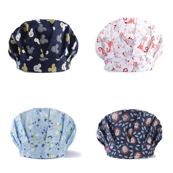 

Chef Bouffant Cap Work Nurse Medical Scrub Caps Surgical Hats for Women Men 100% Cotton with Sweatband Hospital Work Hat