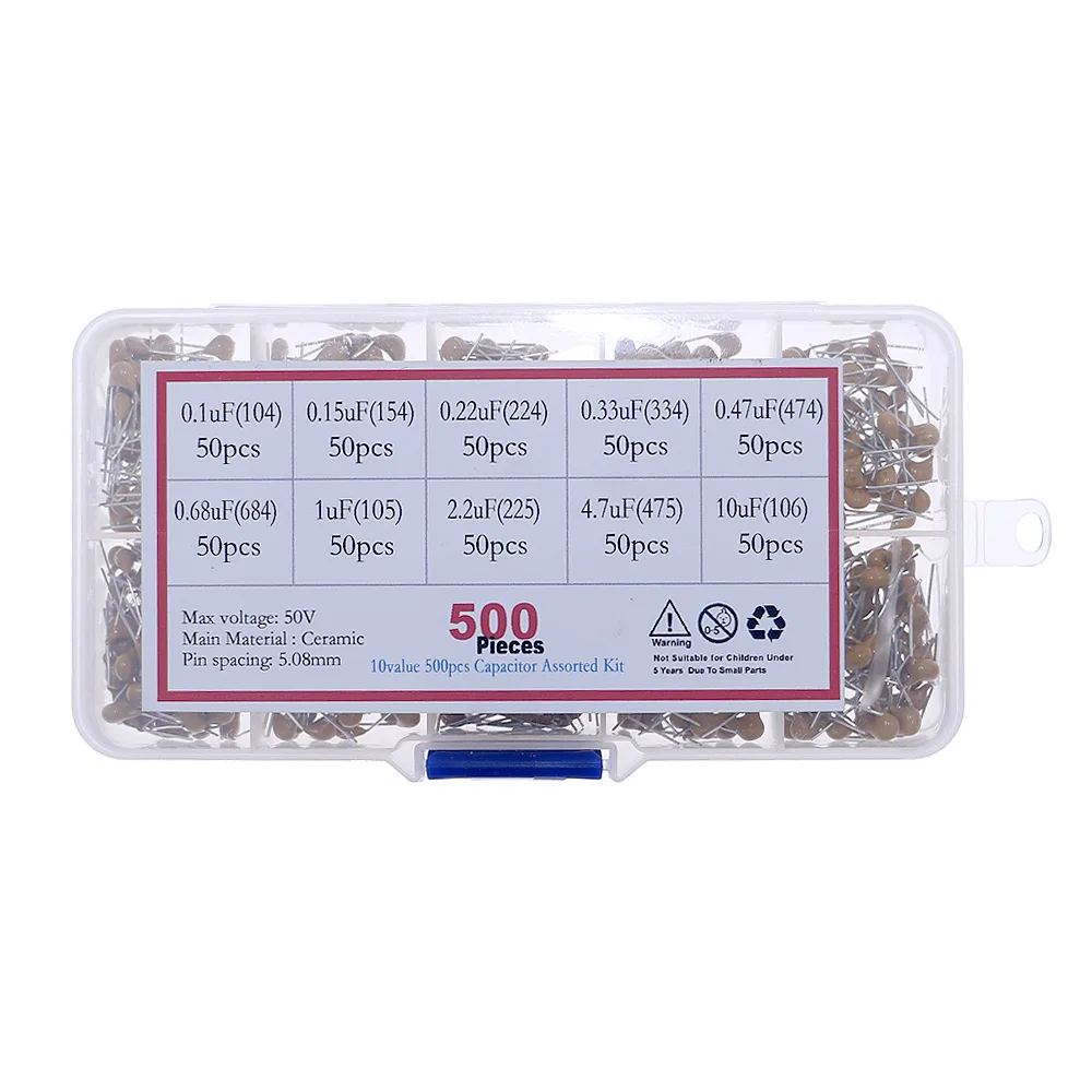 50V 10pF To 10uF Multilayer Ceramic Capacitor Assortment Kit set 10pF 100pF 220pF 470pF1uF 100nF 0.1UF 102 103 104 105 225 106