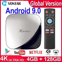 Оригинальный X88 Pro Smart ТВ коробка Android 9,0 ТВ коробка с двумя камерами, процессор Rockchip RK3318 Встроенный Wi-Fi 4 K 60fps USB3.0 Google PlayStore Netflix Youtube