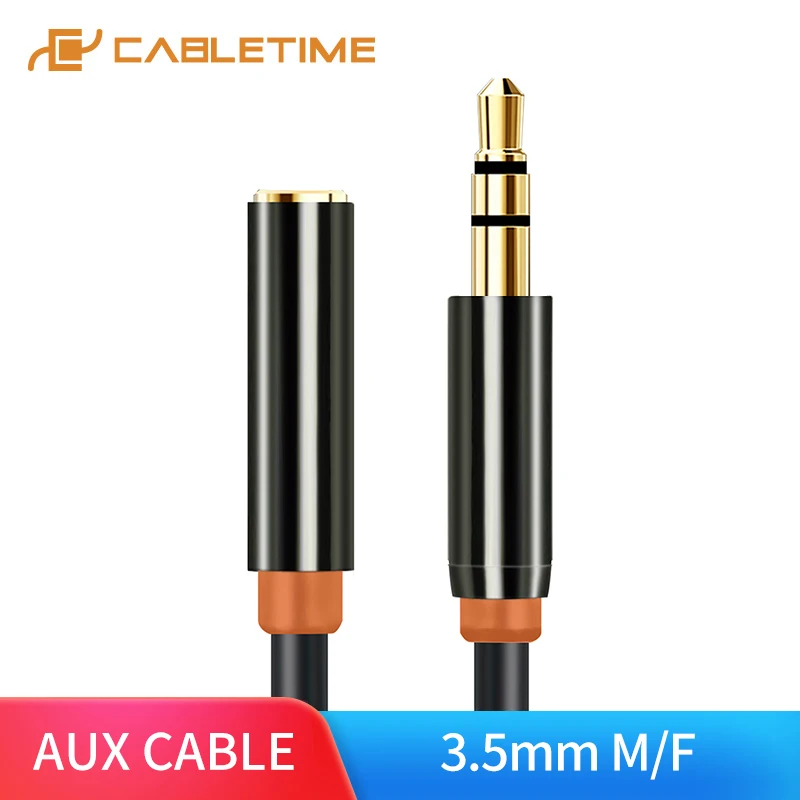 CABLETIME 3 5 мм аудио удлинитель стерео кабель M/F AUX наушники адаптер для Iphone 6s MP3/MP4 DVD