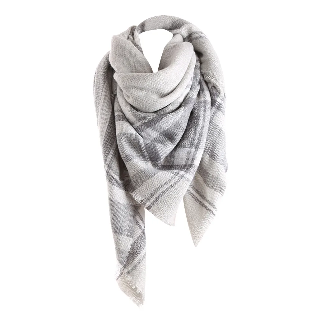 KANCOOLD шарф, модный клетчатый Британский шарф, кашемировый теплый женский шарф, шаль, длинная шаль, осенне-зимняя мягкая накидка, палантин,, шарф - Цвет: GY