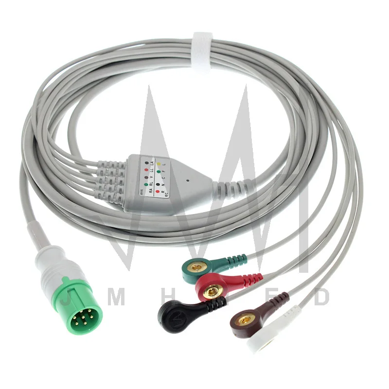 

7Pin ECG EKG 3/5 Lead one-piece Cable and Electrode for CONTEC CMS7000 8000 9000 Patient monitor, Ward Equipment Accessories