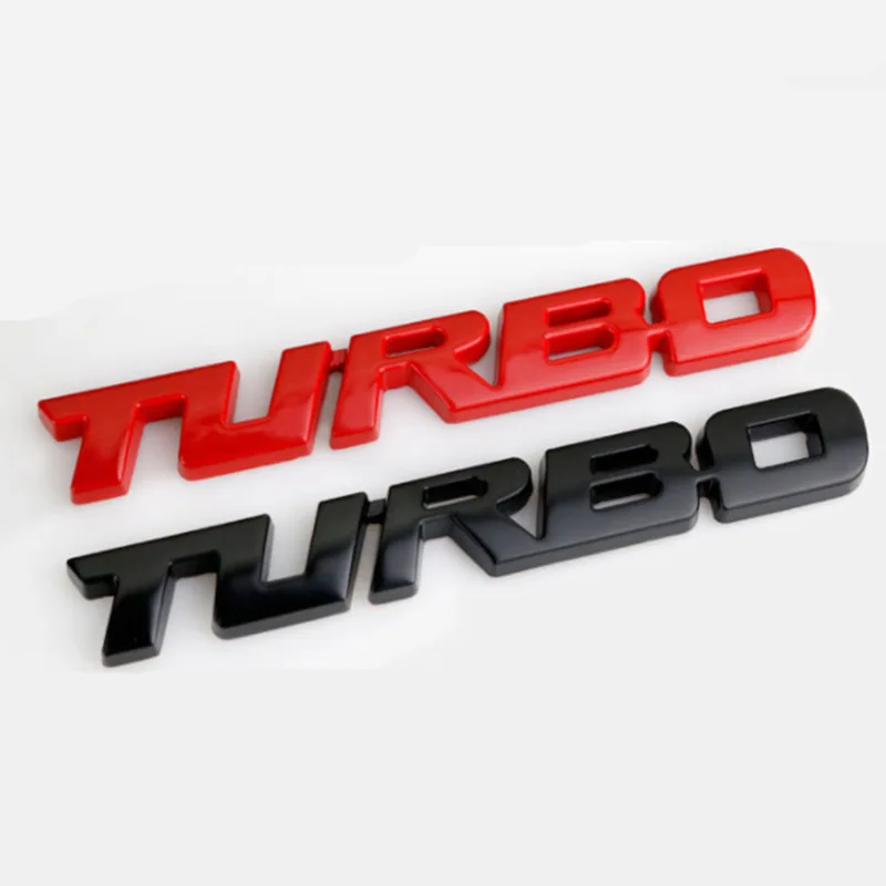 Car Modified Car Logo Turbo-charging TURBO Metal Car Sticker Sports Car Stickers Car Tail Tag Side Label Decorative Sticker