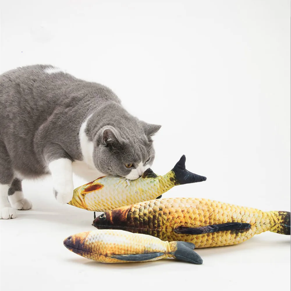 

Pet Soft Plush Creative 3D Carp Fish Shape Cat Toy Gifts Catnip Fish Stuffed Pillow Doll Simulation Fish Playing Toy For Pet