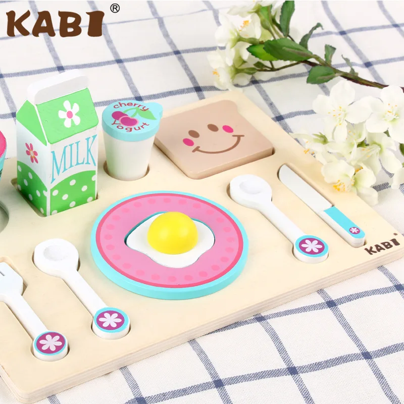 Новые продукты, детский игровой домик, игрушки, модель, комбинация для завтрака, для девочек и мальчиков, Деревянный Забавный развивающий набор для детей раннего возраста
