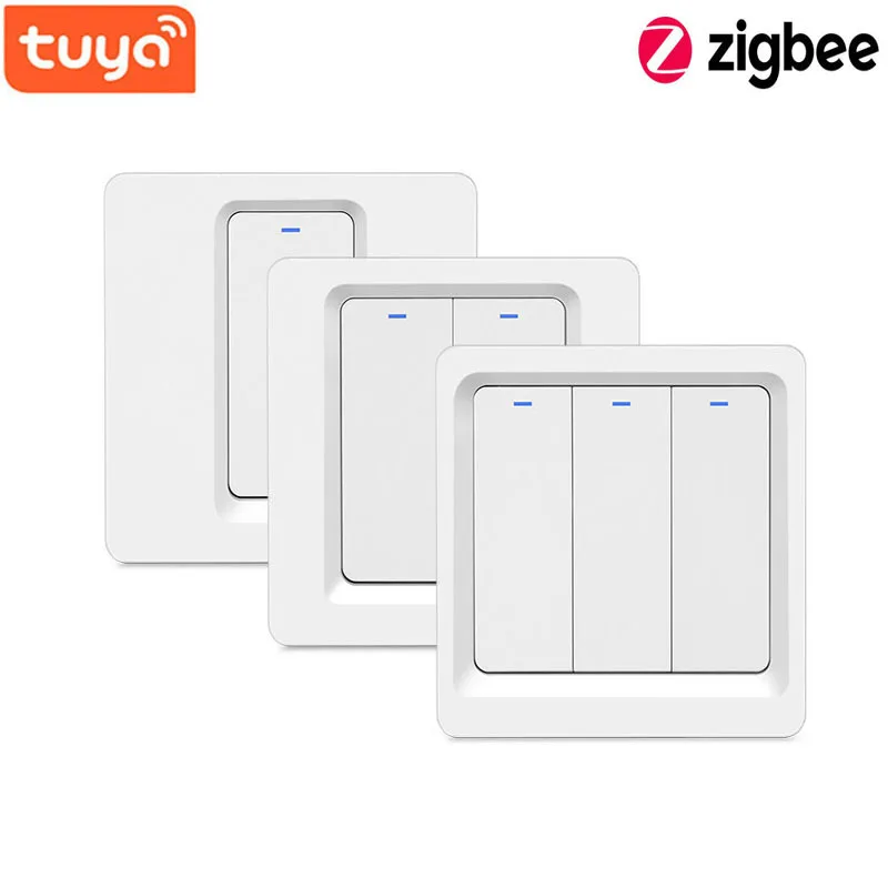 Tuya APP with Alexa Google Home 2/3 way to control WiFi ZigBee smart button switch, no need for neutral 2MQTT settings