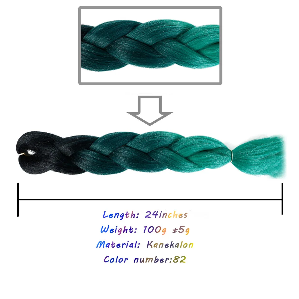 Высокая термостойкая африканская большая оплетка плетеные регги дреды Цвет Градиент синтетические плетеные волосы - Цвет: #118