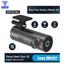 WiFi приложение на английском языке Голосовое управление Xiaomi 70mai Автомобильный видеорегистратор Камера 1S 1080HD камера ночного видения 130 градусов Автомобильная Камера авто видео рекордер