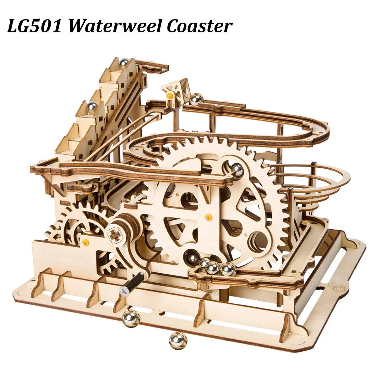 

4 Kinds Marble Run Game DIY Waterwheel Wooden Model Building Kits Assembly Toy Gift for Children Adult New Free Shipping