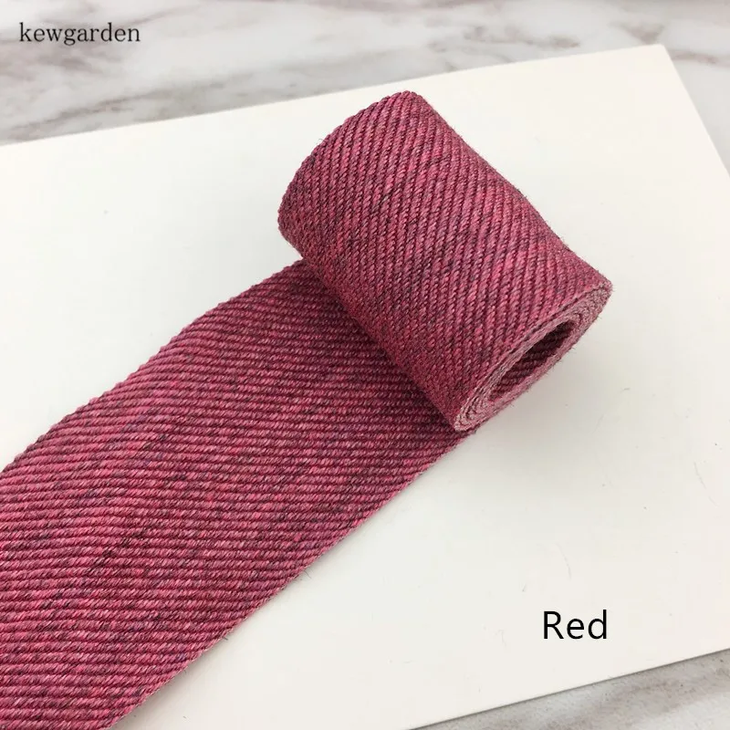 Kewgarden DIY лук аксессуары для одежды 1," 1" 25 мм 38 мм Twill полиэстер хлопок шерсть RibbonsHandmade ленты тесьма 10 ярдов - Цвет: Бургундия