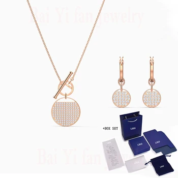 

2020 Fashion Jewelry SWA New GINGER T BAR Set Rose Gold Charming Round Coin Decoration Women's Luxury Romantic Jewelry Gift