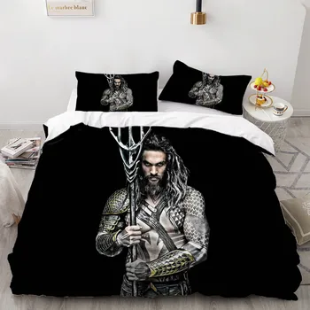 

2/3 Pieces Neptune/Aquaman Bedding Set The Film Movie Soft Duvet Cover Flower Warm 3D Print Bed Quilt Cover Kids Bed Cover Set