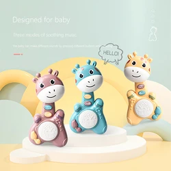 Guitare musicale en forme de cerf pour bébé, jouets éducatifs, tambour à main multifonctionnel, aide au sommeil pour enfant 