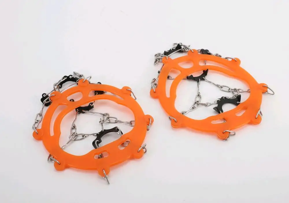 orange Силиконовый Универсальный льда Нескользящие Зимние обуви шипы зажимы для альпинизма! с помощью этой зимние комбинезоны для новорожденных без тапки крышка - Цвет: orange