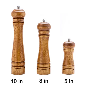 

1 Pcs Salt Pepper Mill Ceramic Grinder Wooden Manual Adjustable Durable Kitchen Tools JS22