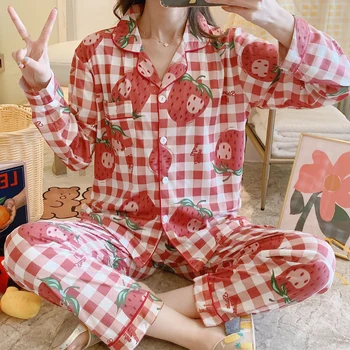 

Spring And Autumn Funny Pajama Sets For Women Loose Comfort Good Quality Pyjamas Woman's Casual Pijama Premium Night Sleepwear