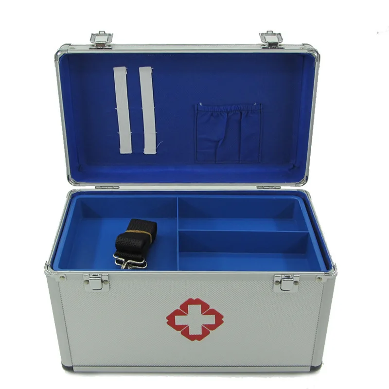 

First Aid Kit Medicine Box Aluminium Alloy Medical Kit for Home Visit 9-Inch 11-Inch 14-Inch 16-Inch Medical Use Household Emerg