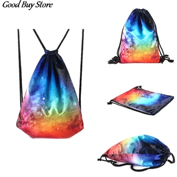 

Tie Dye Drawstring Backpacks Women Storage Rucksack 3D Printing Student String Bags Casual Backpack Girls Portable School Bag