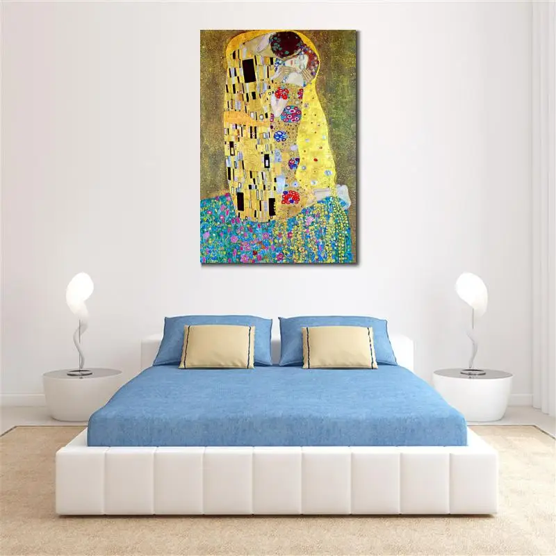 Распродажа картины Gustav Klimt The kiss ручная роспись маслом на холсте Красивая Женская картина для декора стен 80 см x 90 см Высокое качество