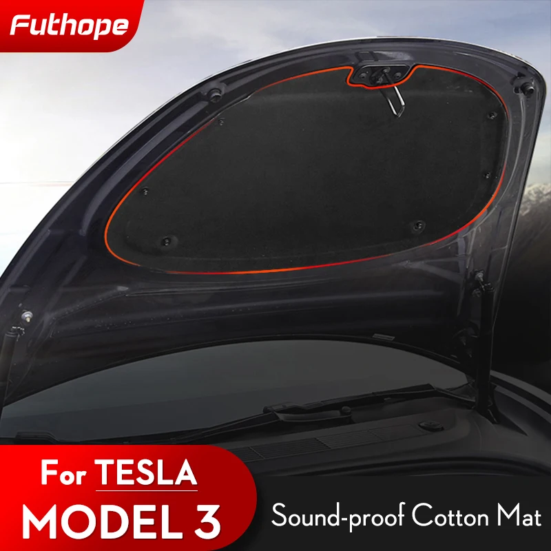 

Futhope Front Trunk Shock Plate Soundproof Cotton For Tesla Model 3 2021 Accessories Sound Insulation Hood Protective Pad