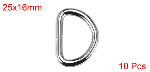 Silver 1Inch-25mm Uxcell 10 шт. кольцо в виде буквы D пряжка 0,63/0,8/1/1,26/1,6 Inch с металлической рамкой под круговой для фурнитура для сумок Ремни ремесла Сделай Сам аксессуары - Цвет: Silver 1Inch-25mm