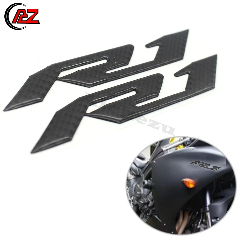 

ACZ Motorcycle 3D Emblem Badge Decal Fuel Gas Tank Decals Fairing Kit Side Logo "R1" Sticker For Yamaha YZF-R1 YZFR1