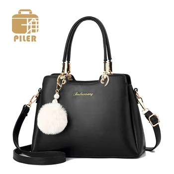 

Piler Designer Handbags Women Bags Luxury Famous Brand Leather Tote Bag Women Big Shoulder Bags Crossbody Bags Hairball Tassel