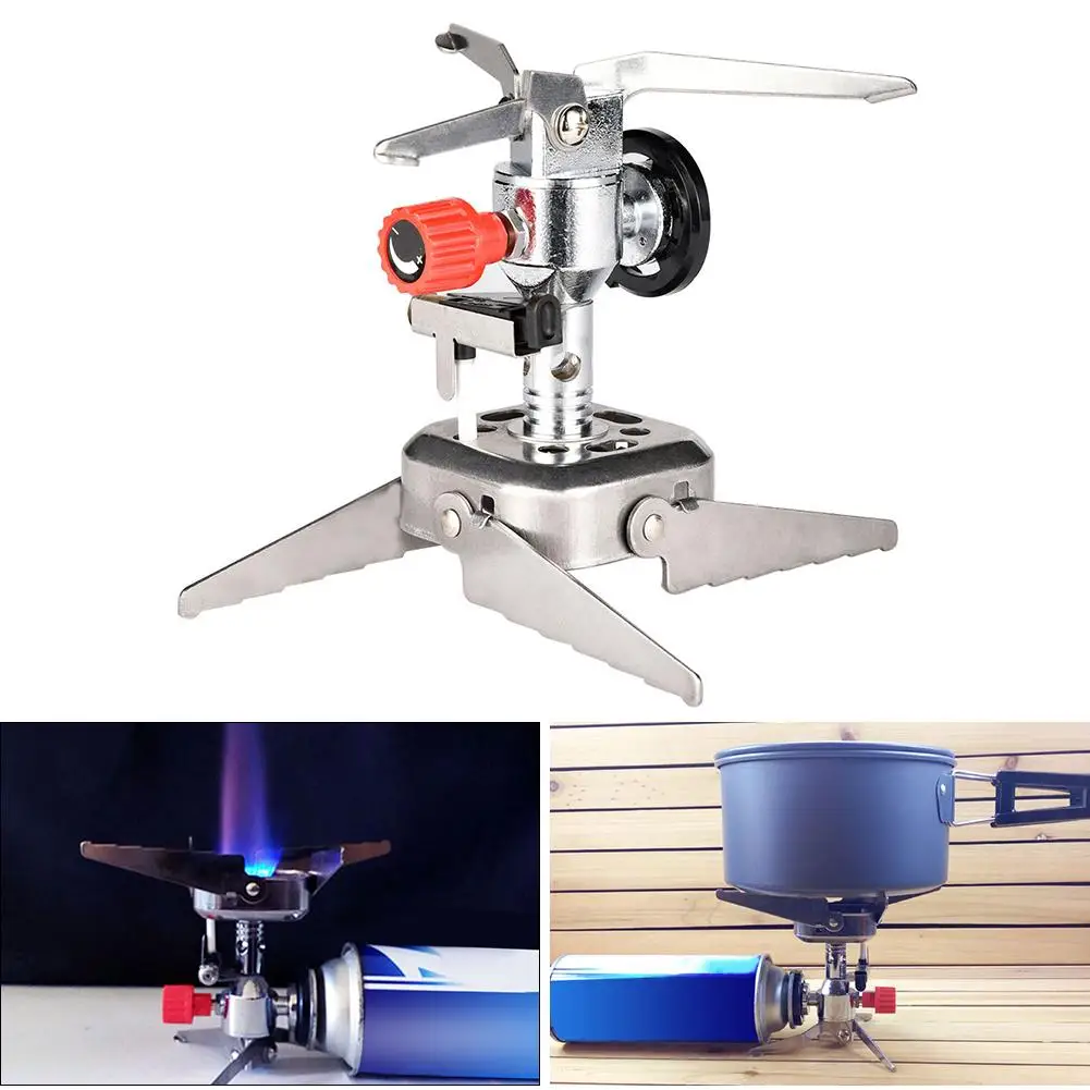 

Mini Camping Stoves Folding Outdoor Gas Stove Portable Furnace Cooking Picnic Split Stoves Cooker Burners Gas Tank Mouth Burner