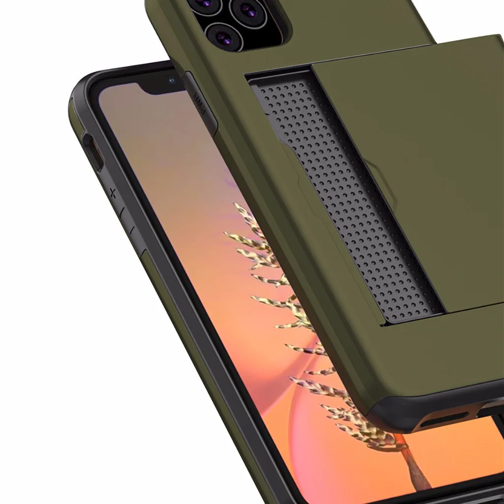 Чехол для телефона Mosunx с бумажником для iPhone 11, 6,1 дюймов, новинка, чехол с отделением для кредитных карт, амортизирующий чехол из ТПУ, внутренний внешний вид