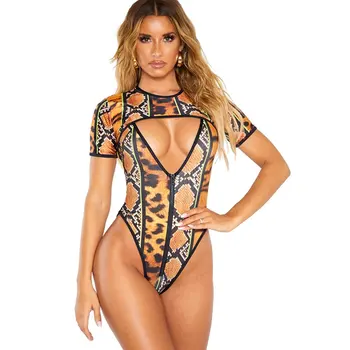 

Fashion New Women'S Simple Outer Wear Clothing Swimsuit Swimwear Bathing Suit Female Polyester Sleeveless Snakeskin Print