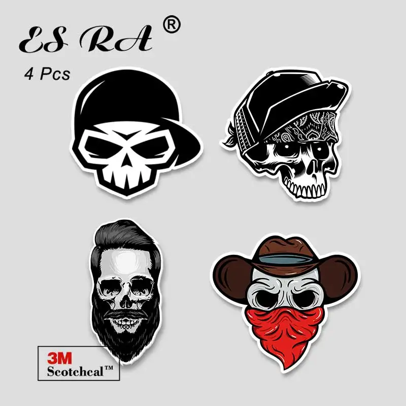 

Halloween Sticker Car Decoration 4 Pcs/Set Waterproof Skeleton Pegatinas Decals Laptop Luggage Helmet Pitcher kids Toy Gift